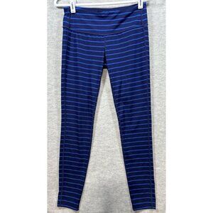 Athleta Women's Chaturanga Striped Blue Leggings Size S Activewear‎ Wicking